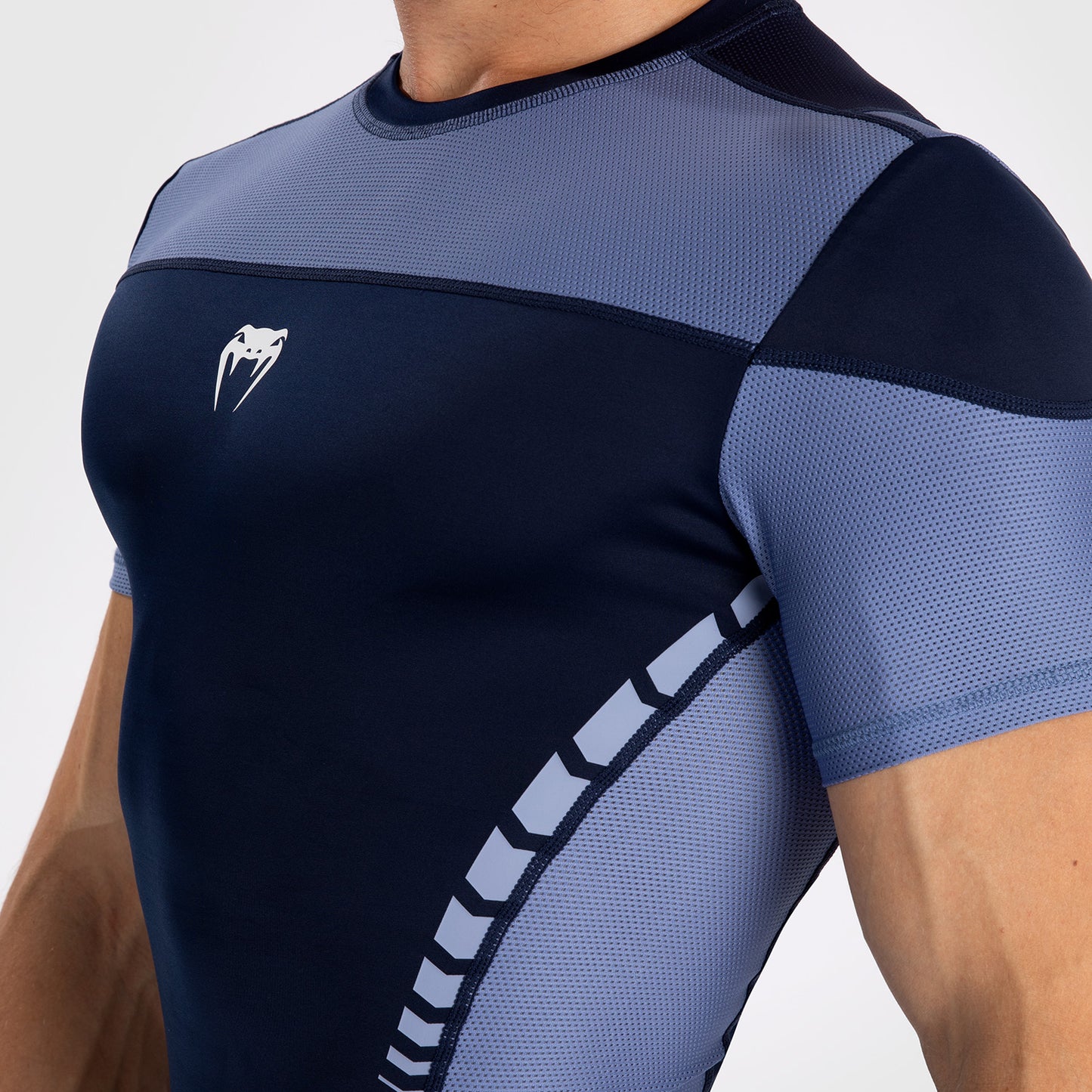 Venum Tempest Camiseta Rashguard De Manga Corta para Hombre - Azul Marino/Azul
