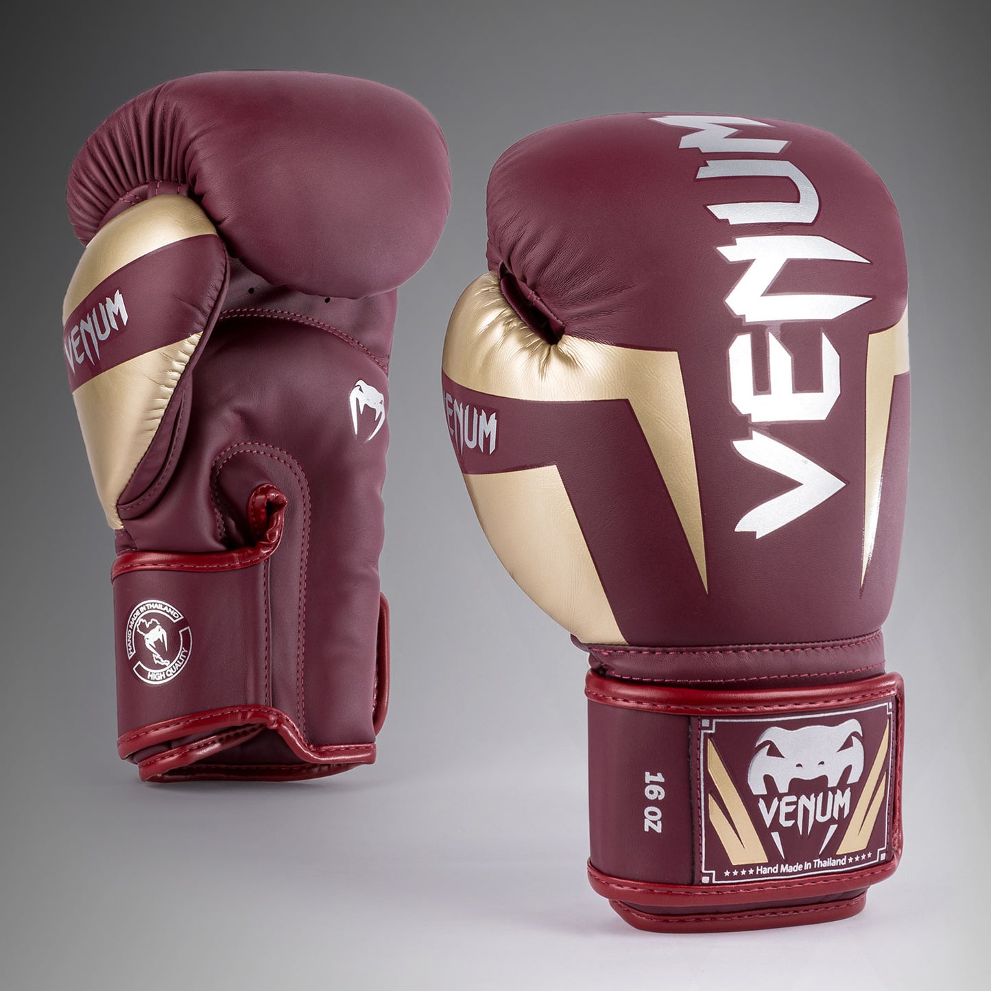 Venum Elite Guantes de Boxeo - Borgoña/Dorado