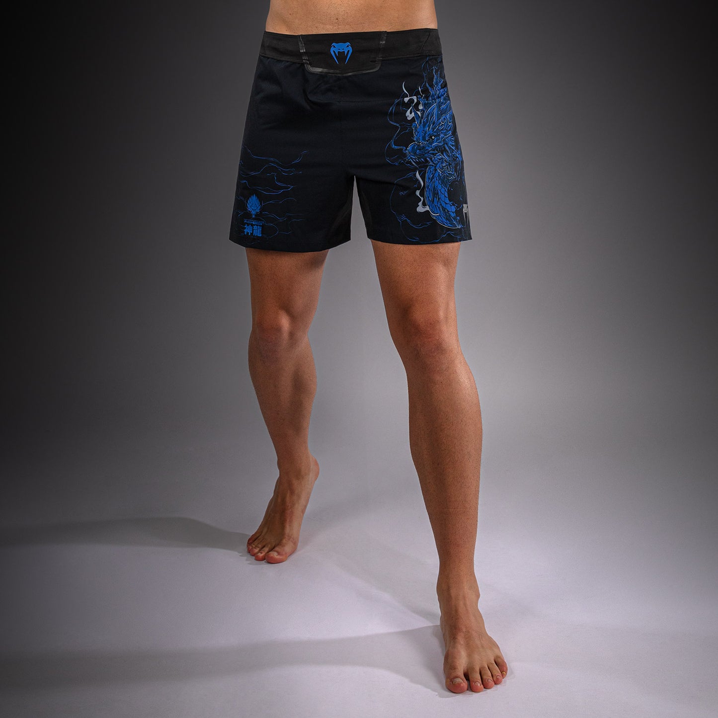 Venum Thunder Dragon Short de Combate – Negro/Azul Real