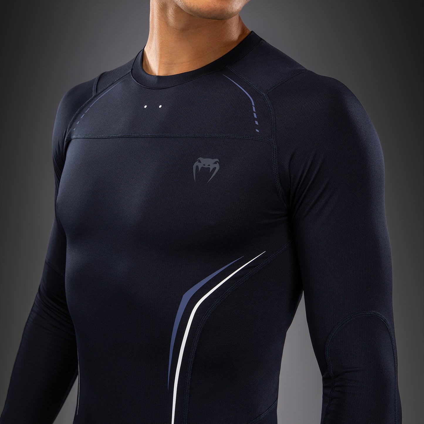 Venum G-Core Rashguard Manga Larga - Azul Marino/Blanco