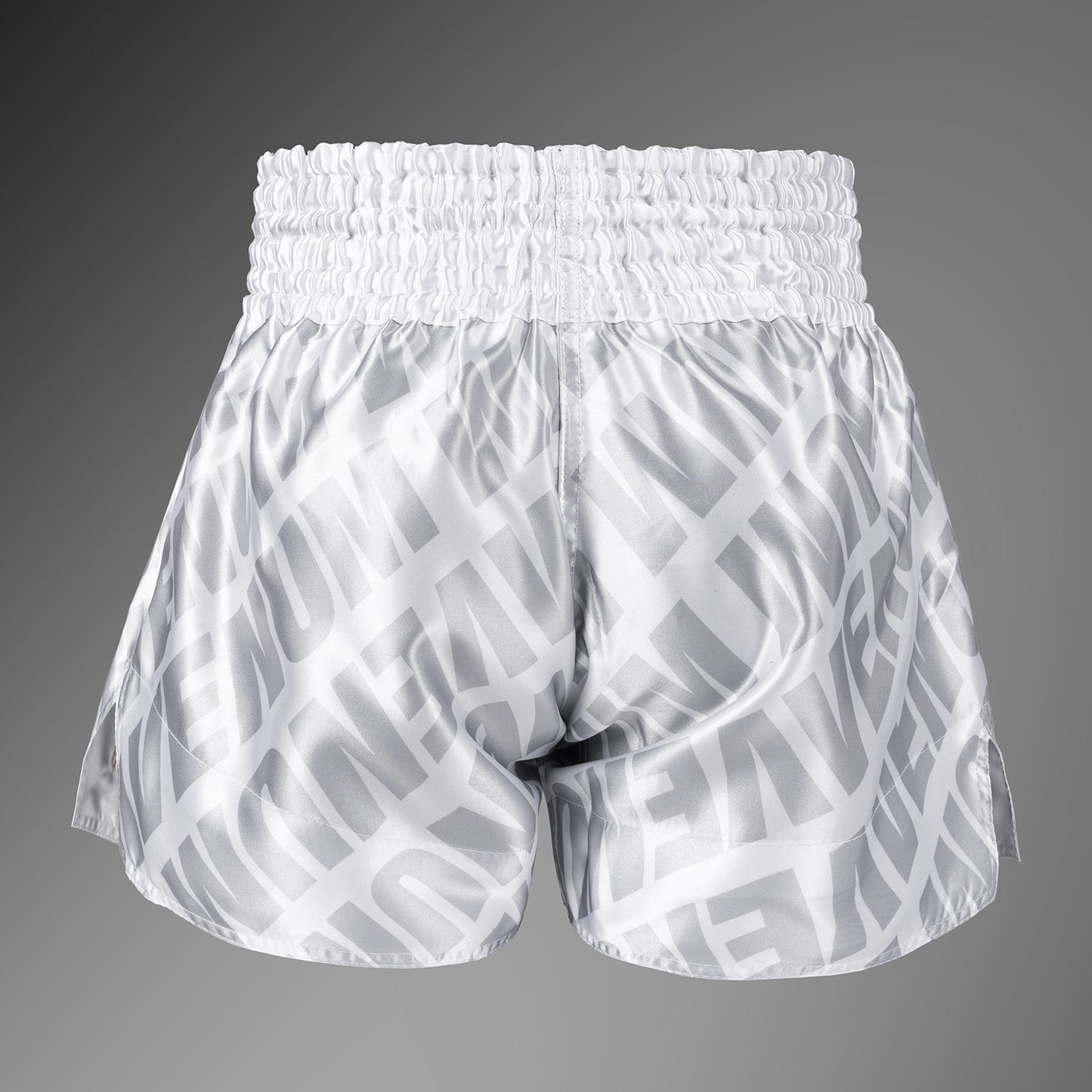 Venum Contender XT Pantalones Cortos Muay Thai – Blanco/Plata