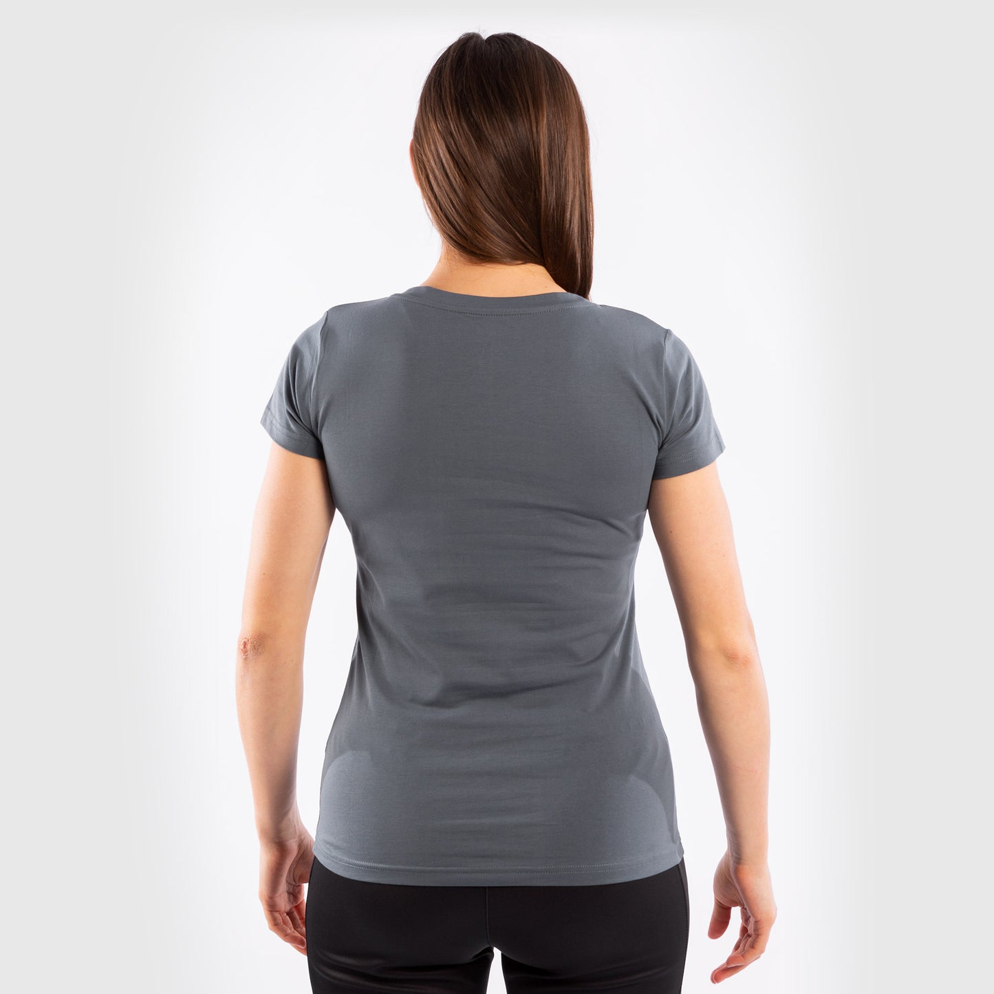 Camiseta De Algodón Manga Corta Para Mujer UFC Venum Authentic Fight Week - Gris