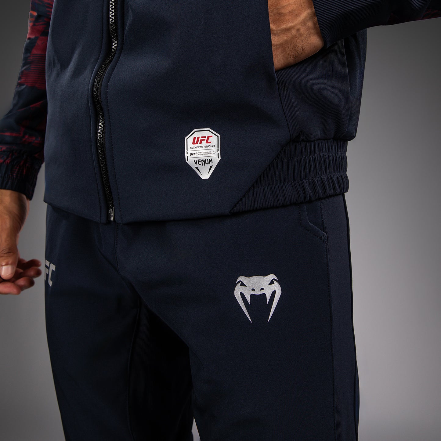 UFC Zenith by Venum Authentic Fight Week Sudadera con cremallera Hombre - Azul marino/Burdeos/Plateado