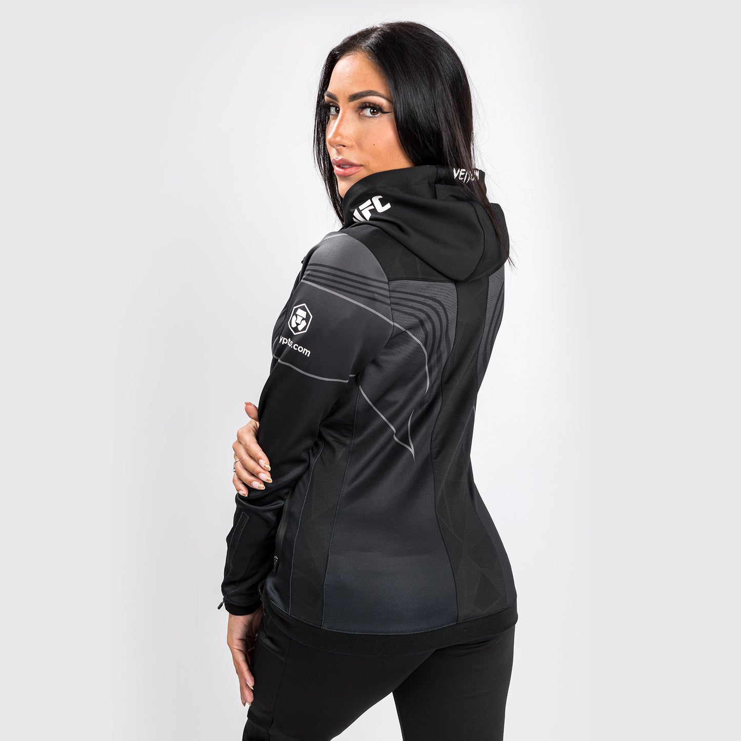 Sudadera con capucha UFC Venum Authentic Fight Night 2.0 para mujer - Negra