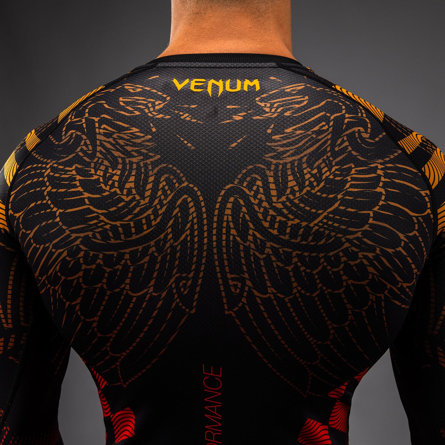 Venum Quetzal Fury Rashguard De Manga Larga - Negro/Fury Rojo/Mandarina