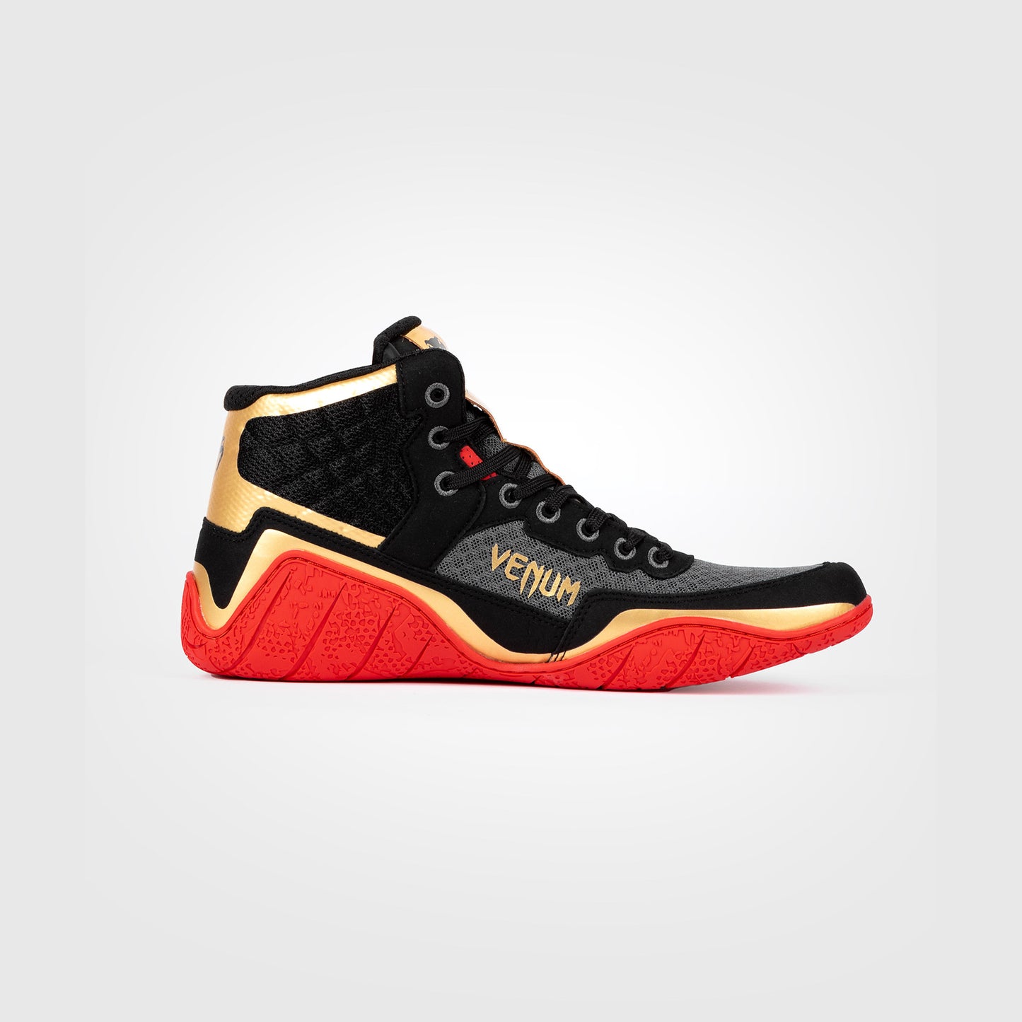 Venum Elite Zapatillas de lucha - Negro/Dorado/Rojo