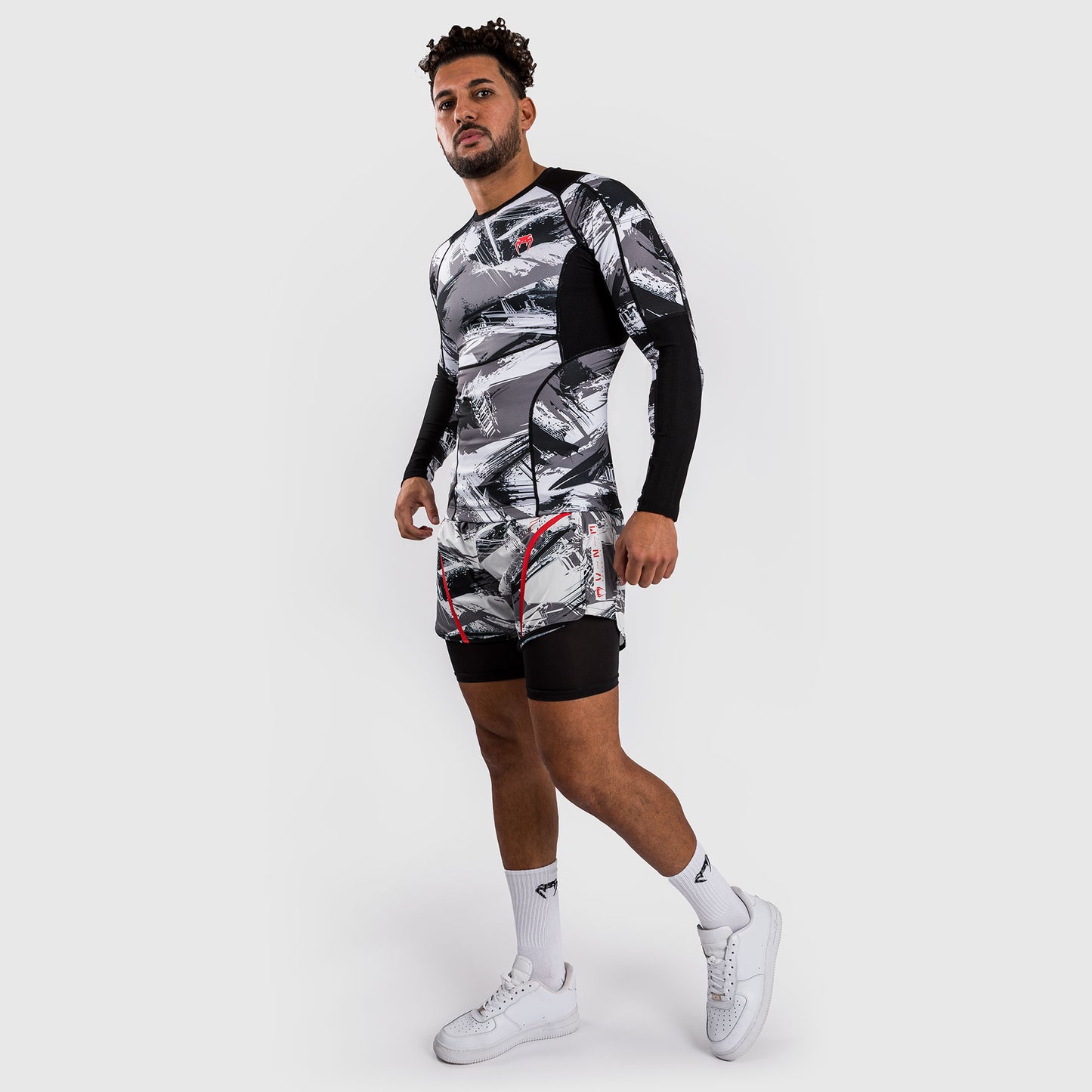 Venum Electron 3.0 Lycra Manga Larga -  Gris/Rojo