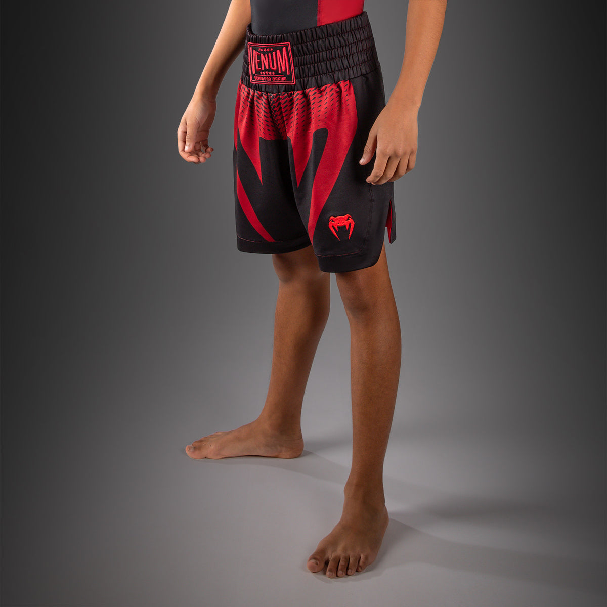 Venum Attack Short de Boxeo para Niño - Negro/Rojo