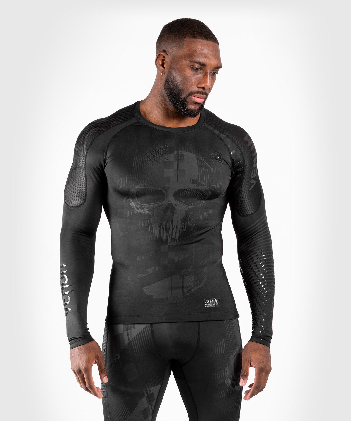 Rashguard Venum Skull - mangas largas - Negro / Negro