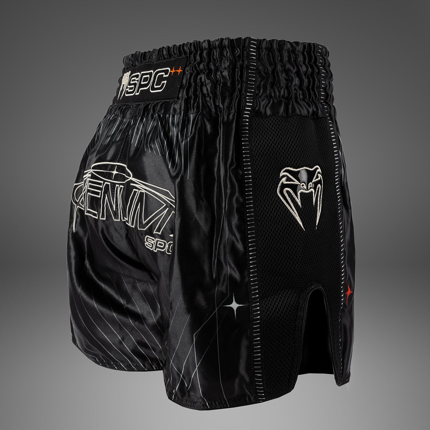 Venum Eclipse Pantalones Cortos Muay Thai – Negro/Marfil