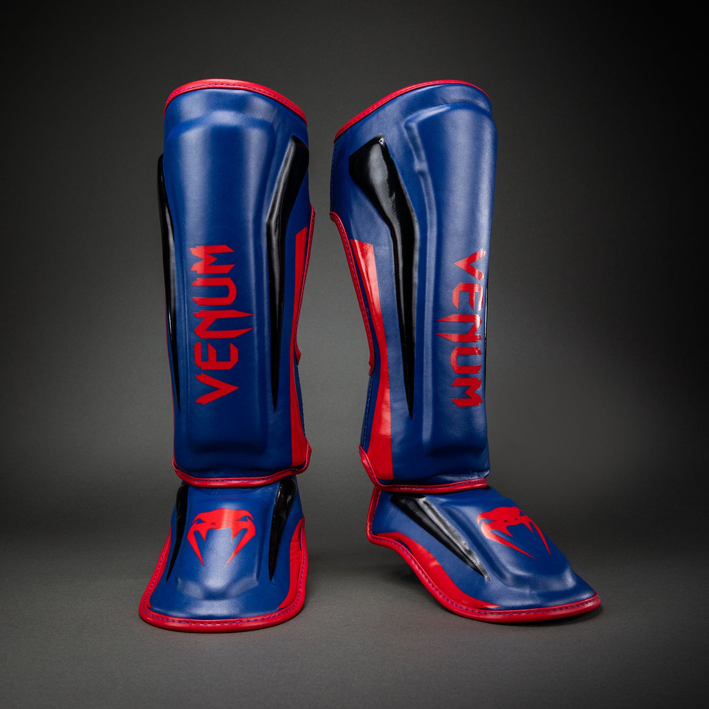Venum Elite Protectores de Espinillas - Azul Oscuro/Rojo