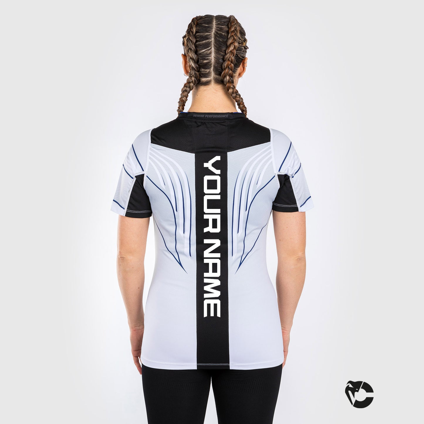 Camiseta UFC Venum personalizada Authentic Fight Night 2.0 para mujer - Midnight Edition - Ice