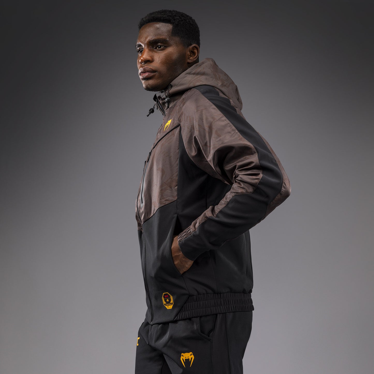 UFC Fusion by Venum Fight Week Sudadera con Cremallera para Hombre - Marrón tierra