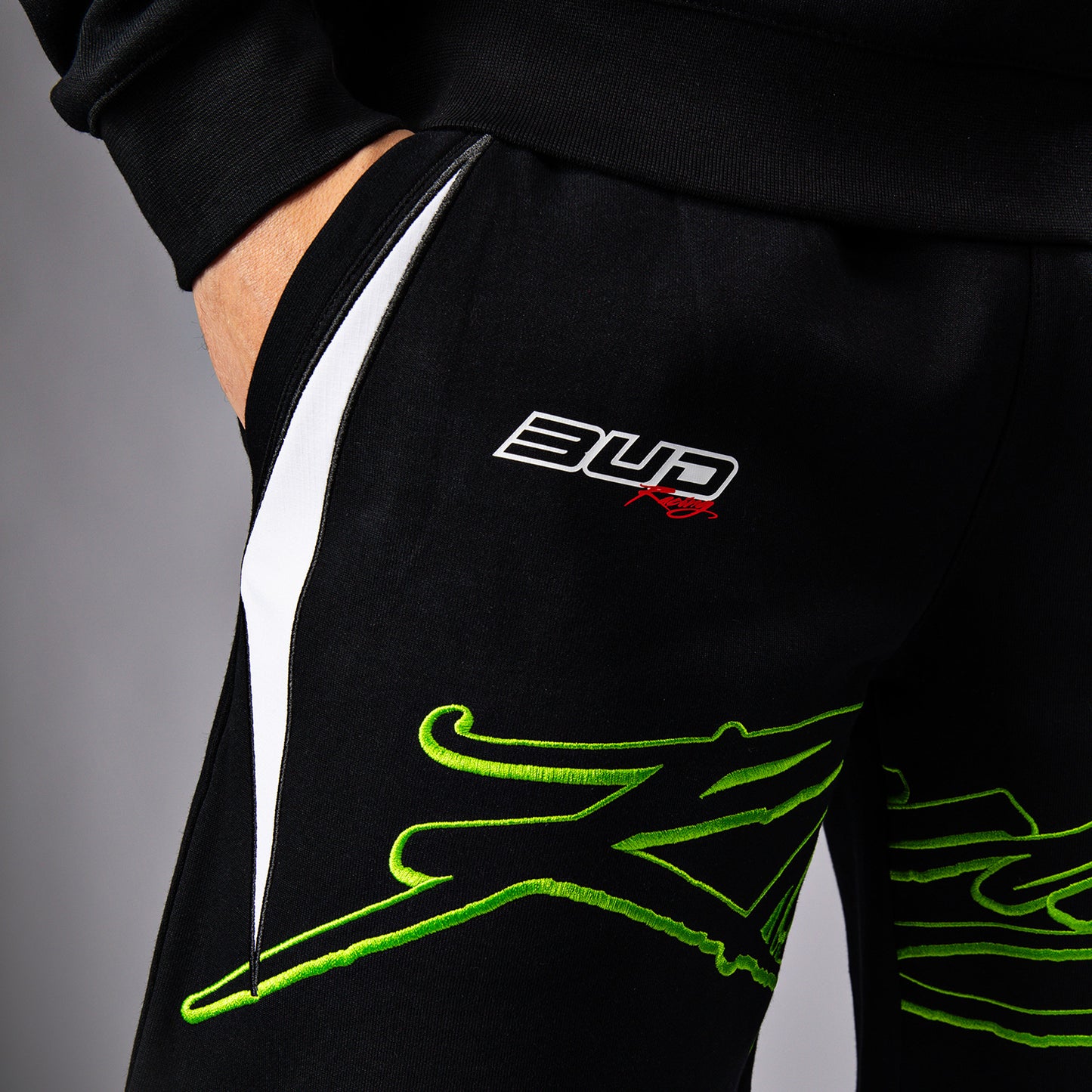 Venum x Bud Racing Pantalones cortos de algodón para Hombre - Negro/Blanco/Verde lima