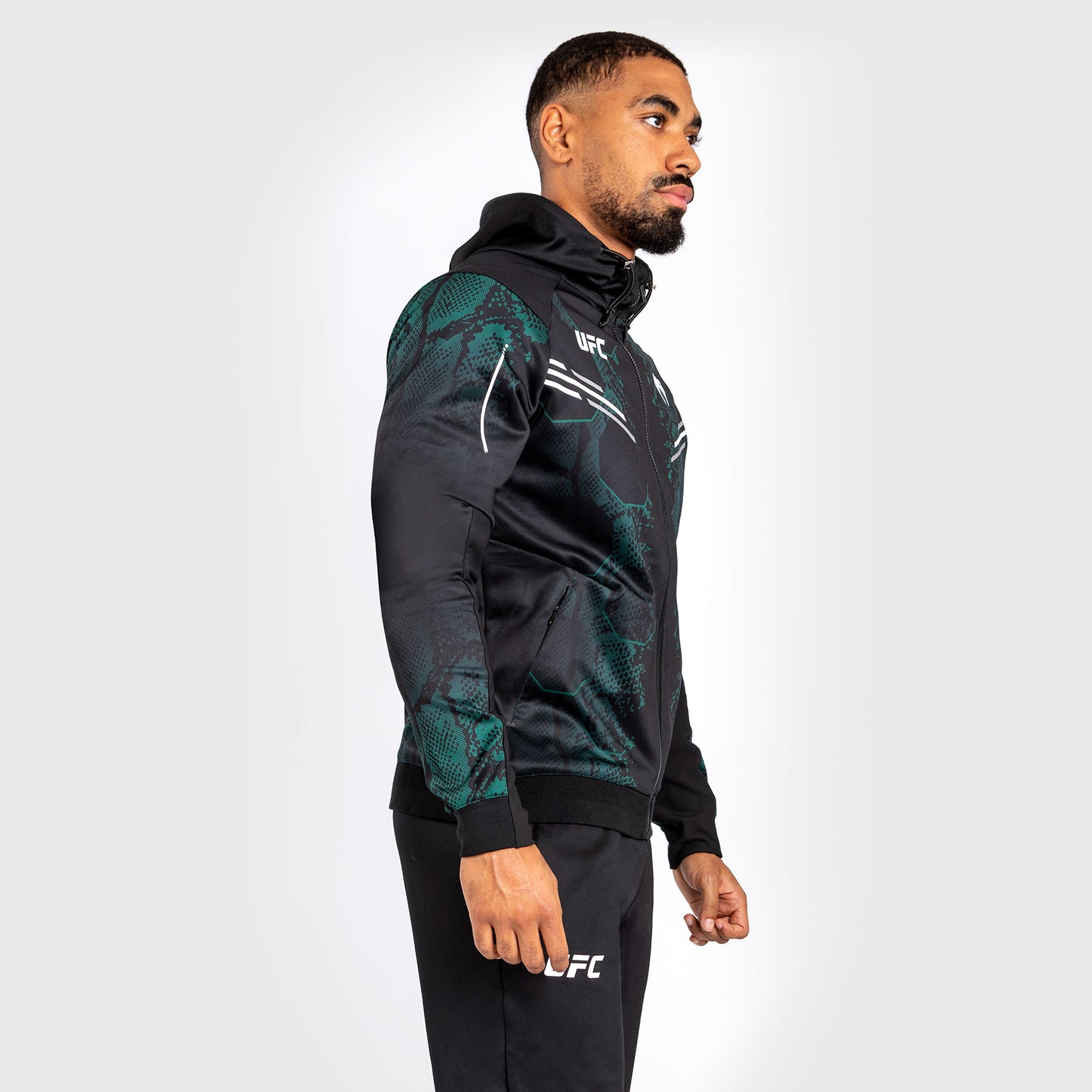 UFC Adrenaline by Venum Authentic Fight Night Sudadera con capucha para Hombre - Emerald Edition - Verde/Negro