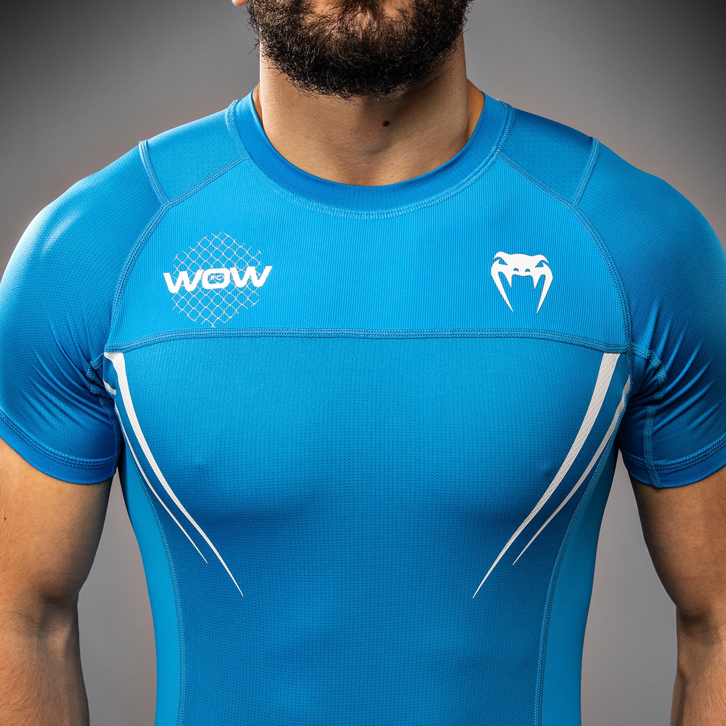 Venum x WOW FC Camiseta de Manga Corta Rashguard - Pacific Blue