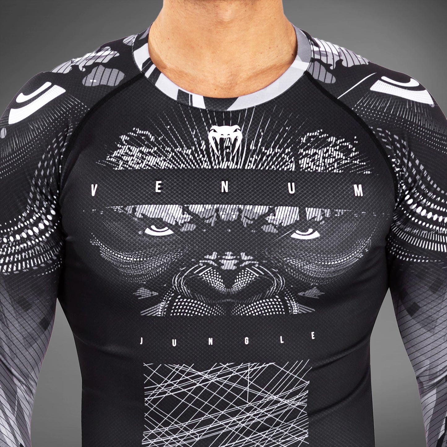 Venum Gorilla Jungle Rashguard Manga Larga - Negro/Blanco