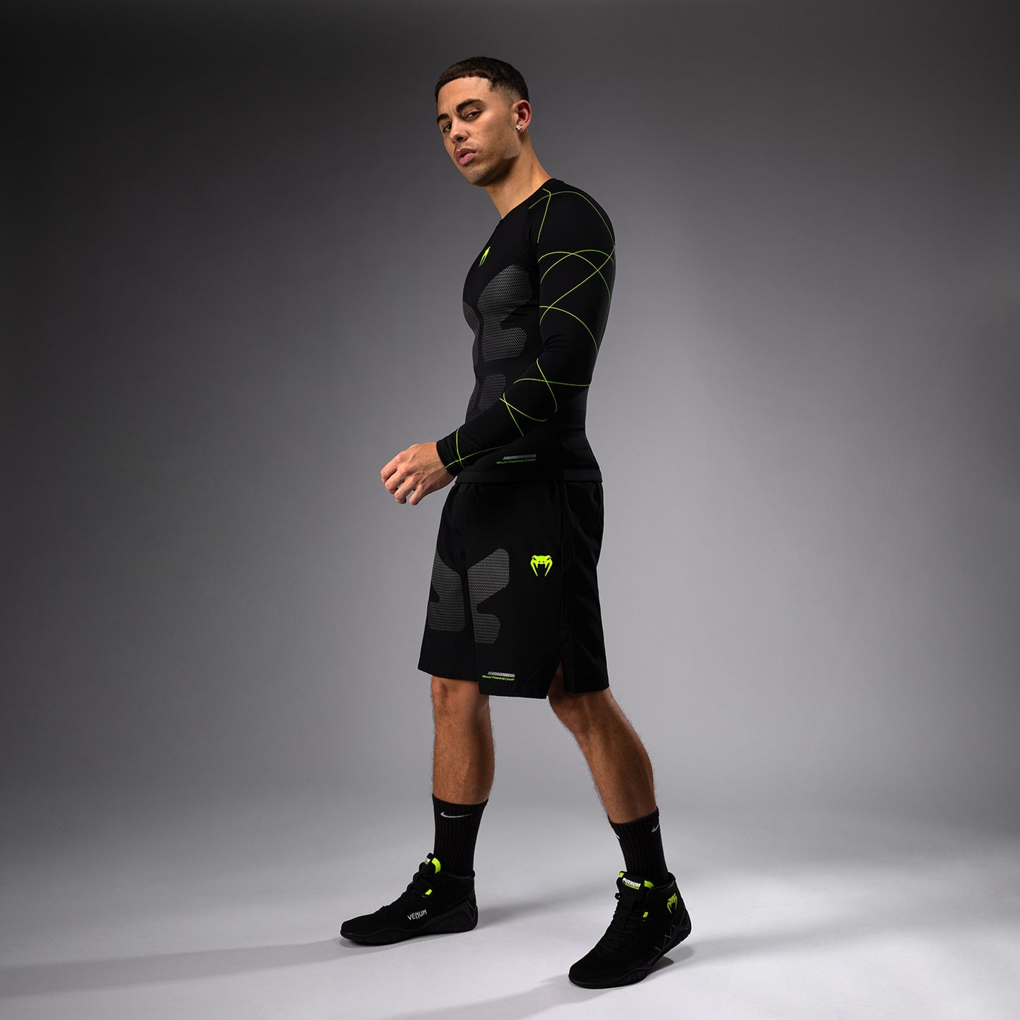 Venum Training Camp 4.0 Lycra de manga larga - Negro/Verde neón