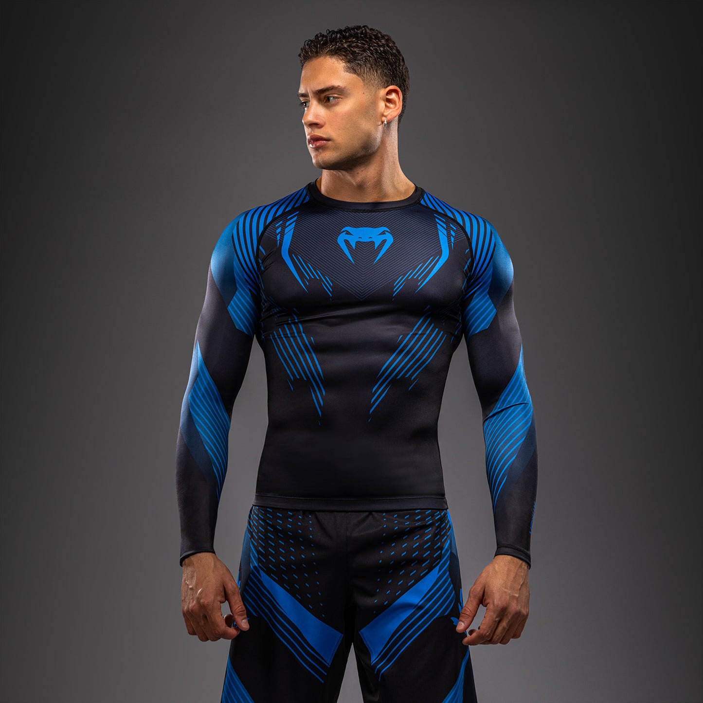 Venum No-Gi 6.0 Rashguard Manga Larga - Negro/Azul