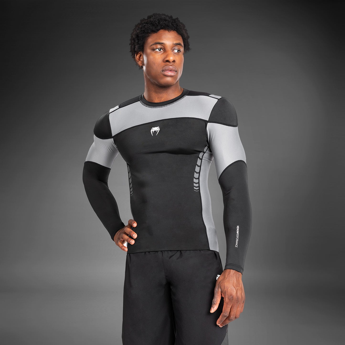 Venum Tempest Guardia Rash De Manga Larga para Hombre - Negro/Gris