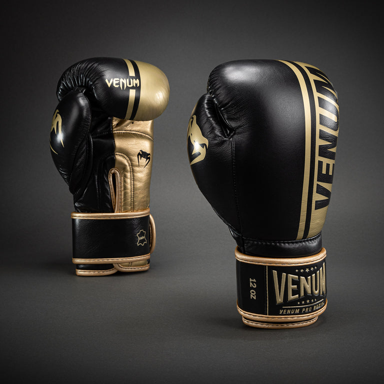 プロボクシンググローブ ヴェナム Venum SHIELD BEEST | ブラック/ゴールド - Velcro ボクシンググローブ Pro Shield Venum oz 10 PRO ボクシング