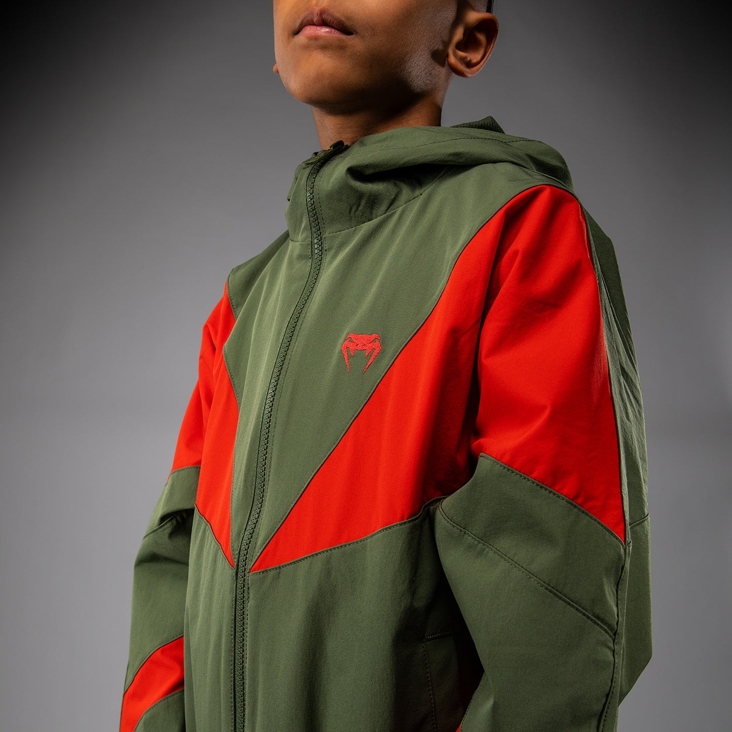 Venum Vectra Chaqueta de Chándal para Niños - Verde Ejército/Naranja