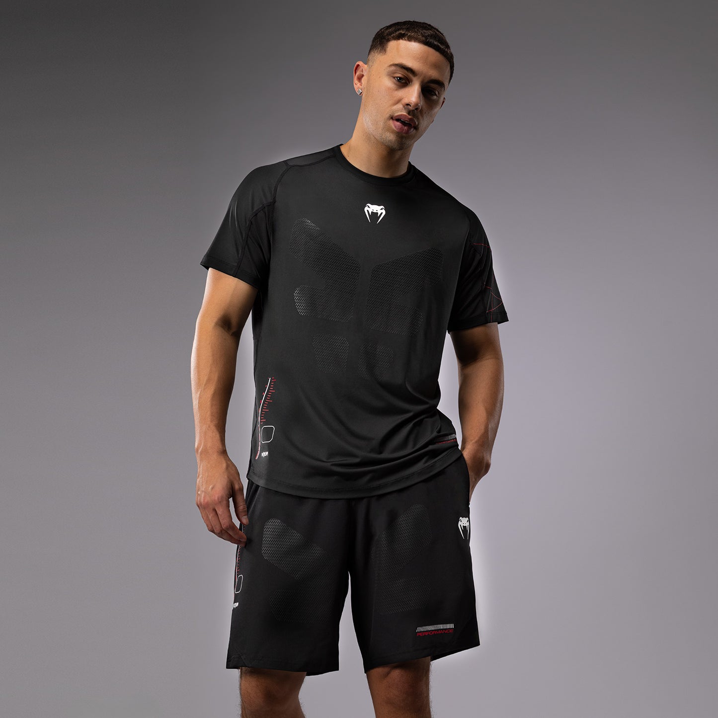 Venum Tactical XT Camiseta Dry Tech Hombre - Negra/Roja Fuego