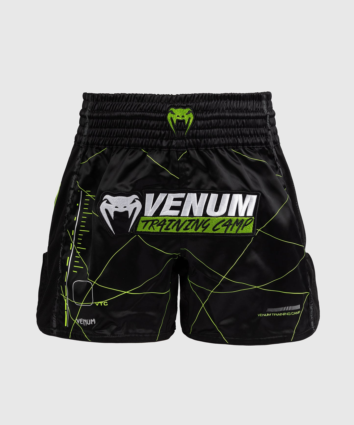 Venum Training Camp 4.0 Pantalón corto de muay thai - Negro/Verde neón