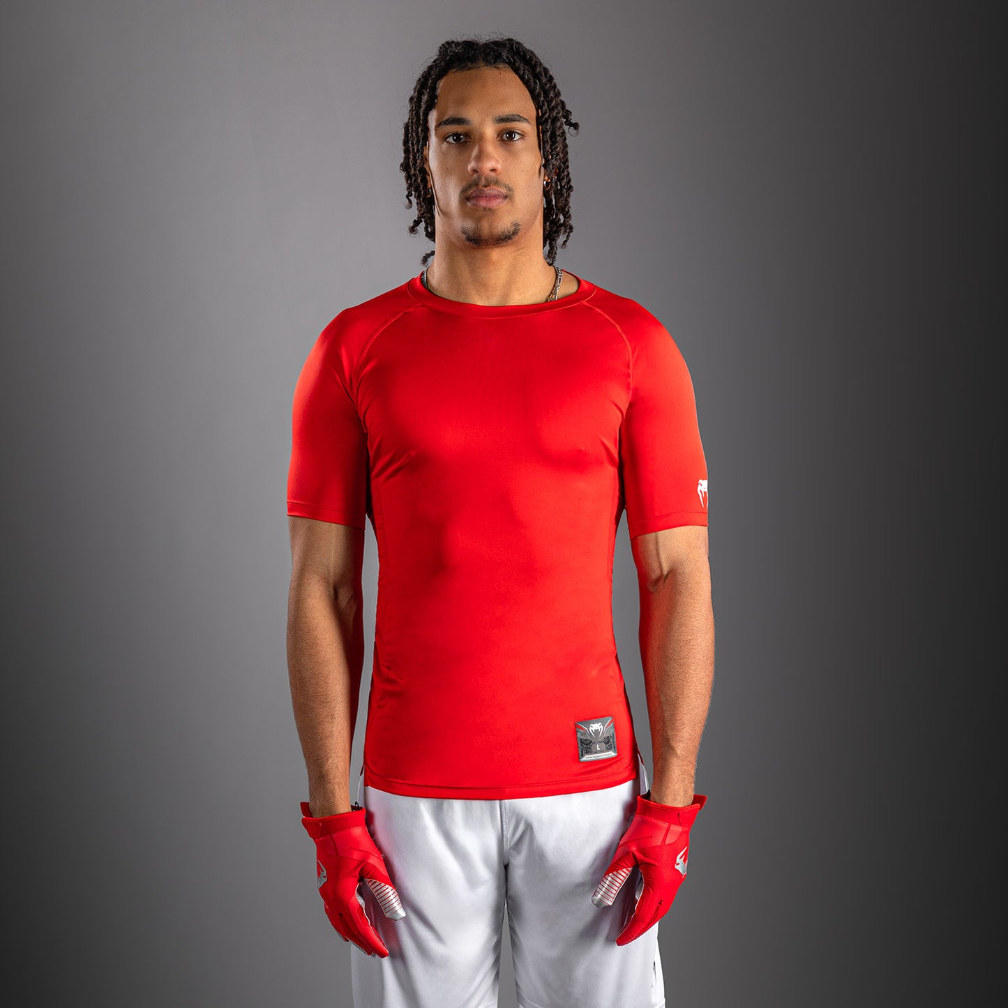 Venum Lineup Camiseta de Compresión Manga Corta - Rojo/Blanco