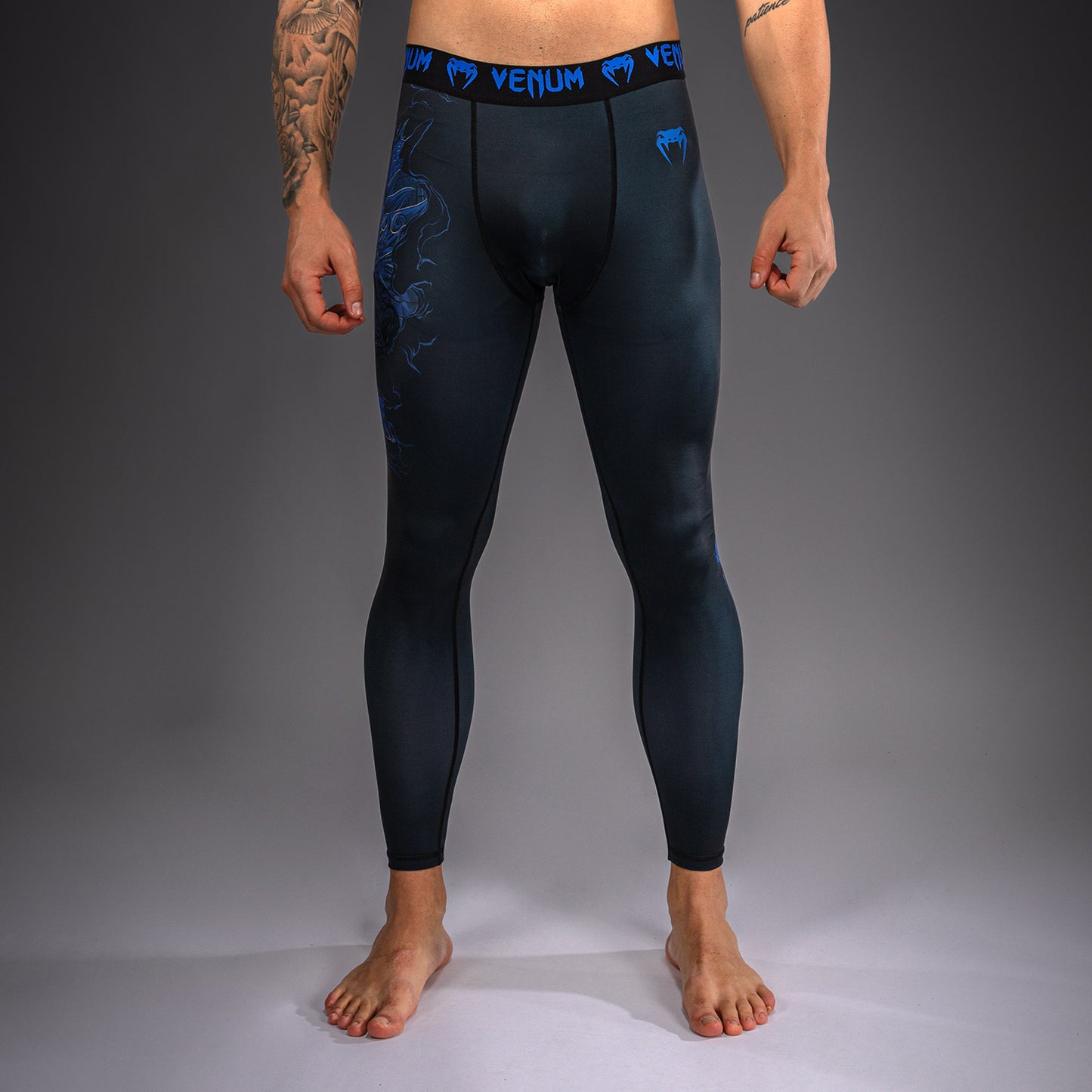 Venum Thunder Dragon Spats – Negro/Azul Real