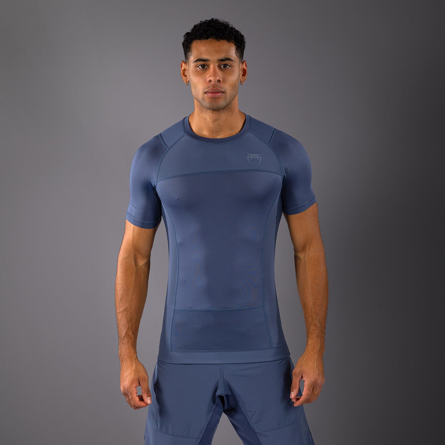 Venum G-Fit Air Rashguard de Manga Corta para Hombre - Azul Niebla