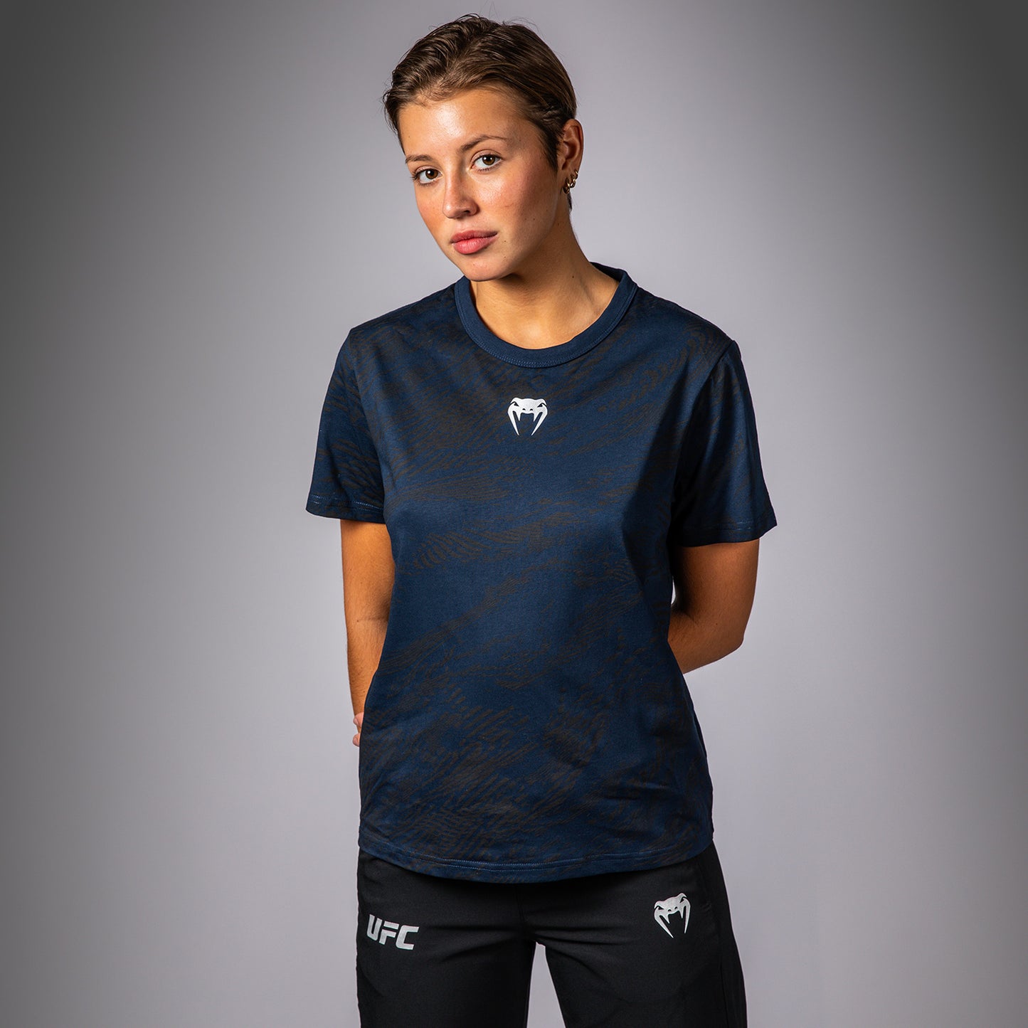 UFC Fusion by Venum Fight Week Camiseta de Manga Corta de Algodón para Mujer - Azul oceánico