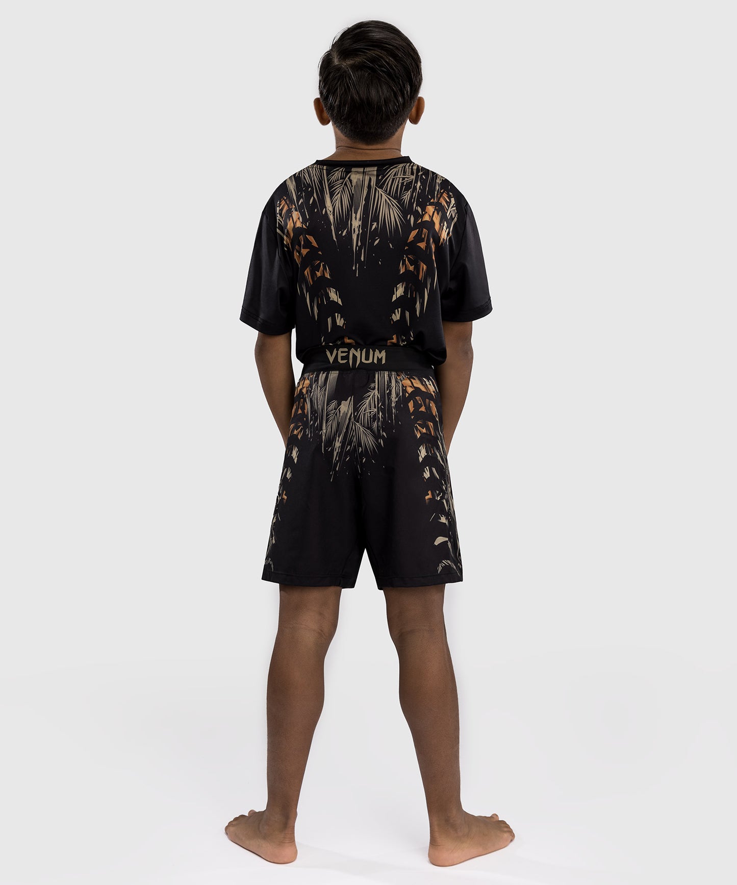Venum Tiger Pantalones Cortos de Lucha para Niños - Negro/Naranja Neón