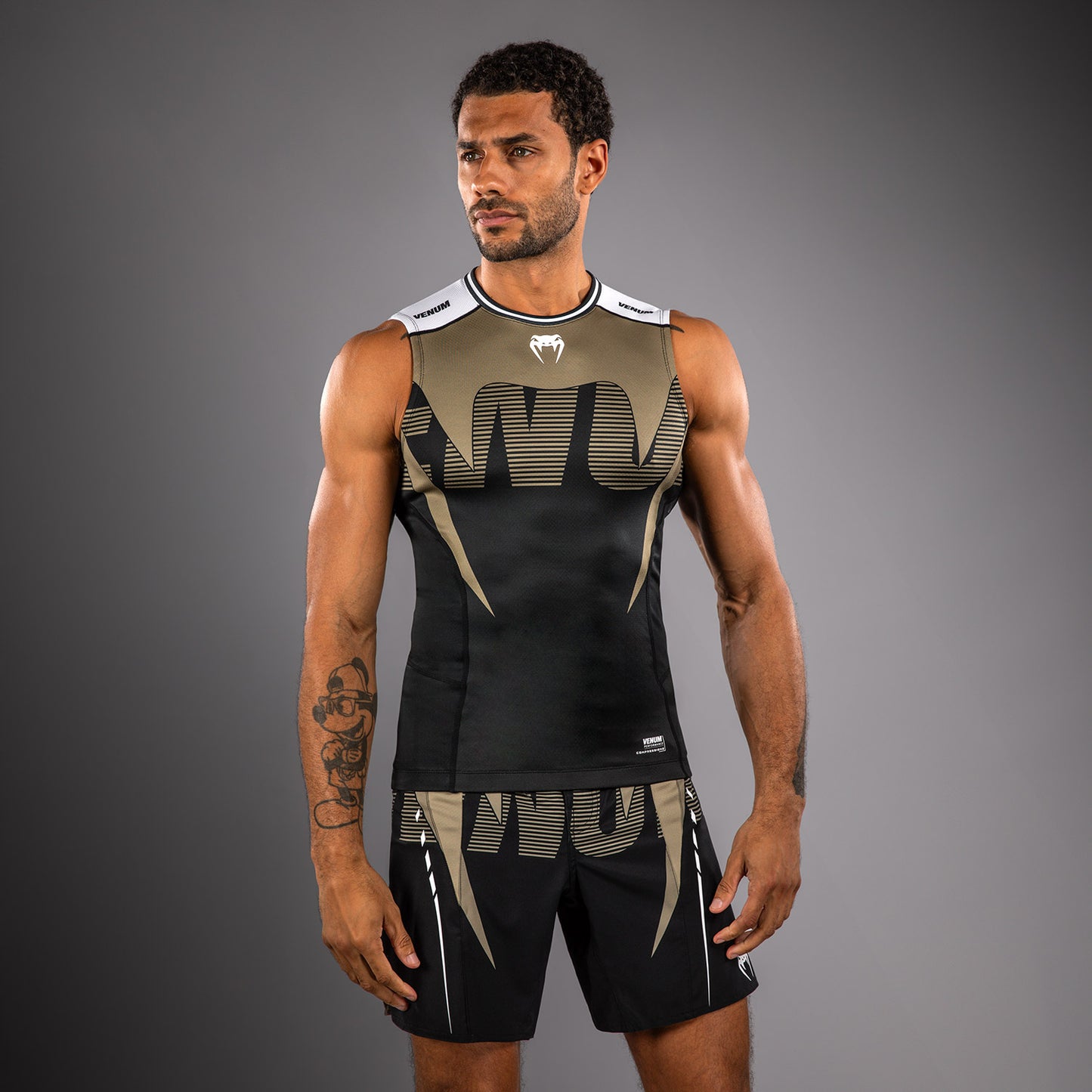 Venum Adrenaline Rashguards Sin Mangas – Negro/Arena
