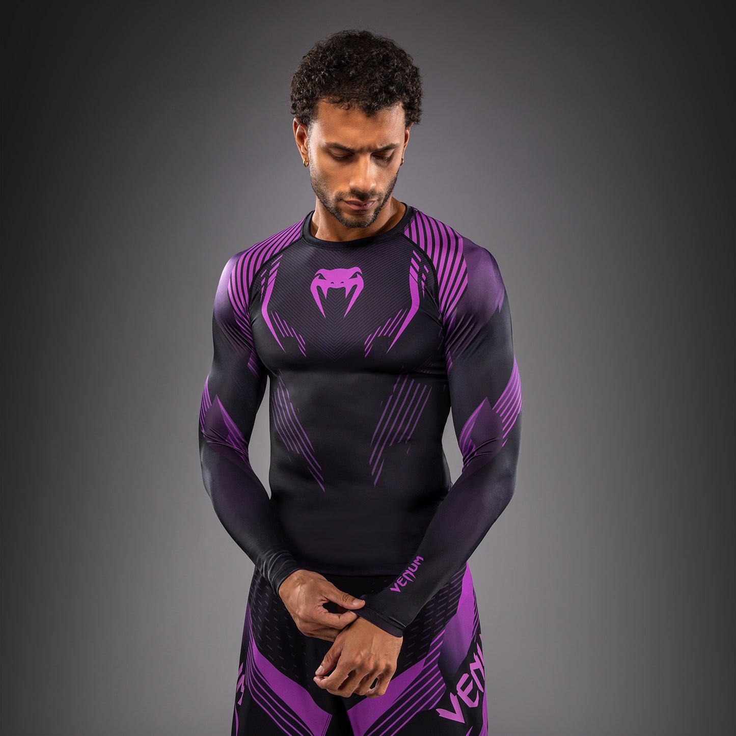 Venum No-Gi 6.0 Rashguard Manga Larga - Negro/Morado