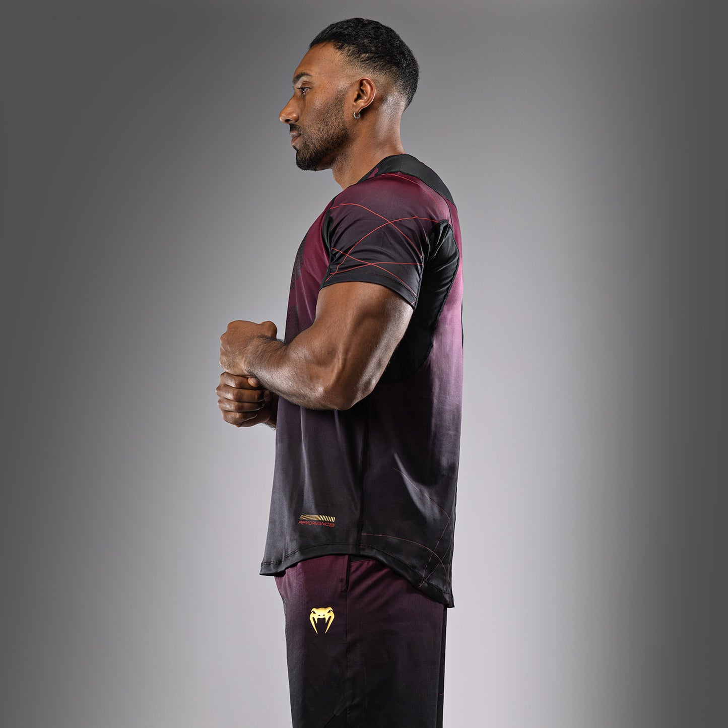 Venum Tactical XT Camiseta Dry Tech Hombre - Negra/Burdeos/Oro