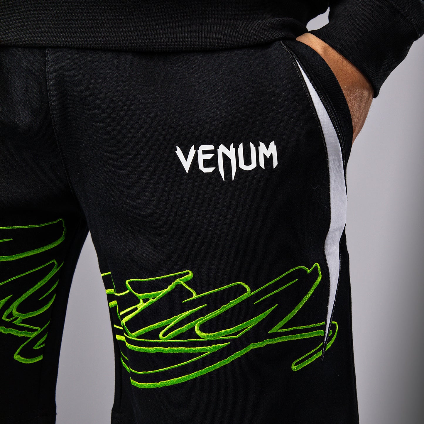 Venum x Bud Racing Pantalones cortos de algodón para Hombre - Negro/Blanco/Verde lima