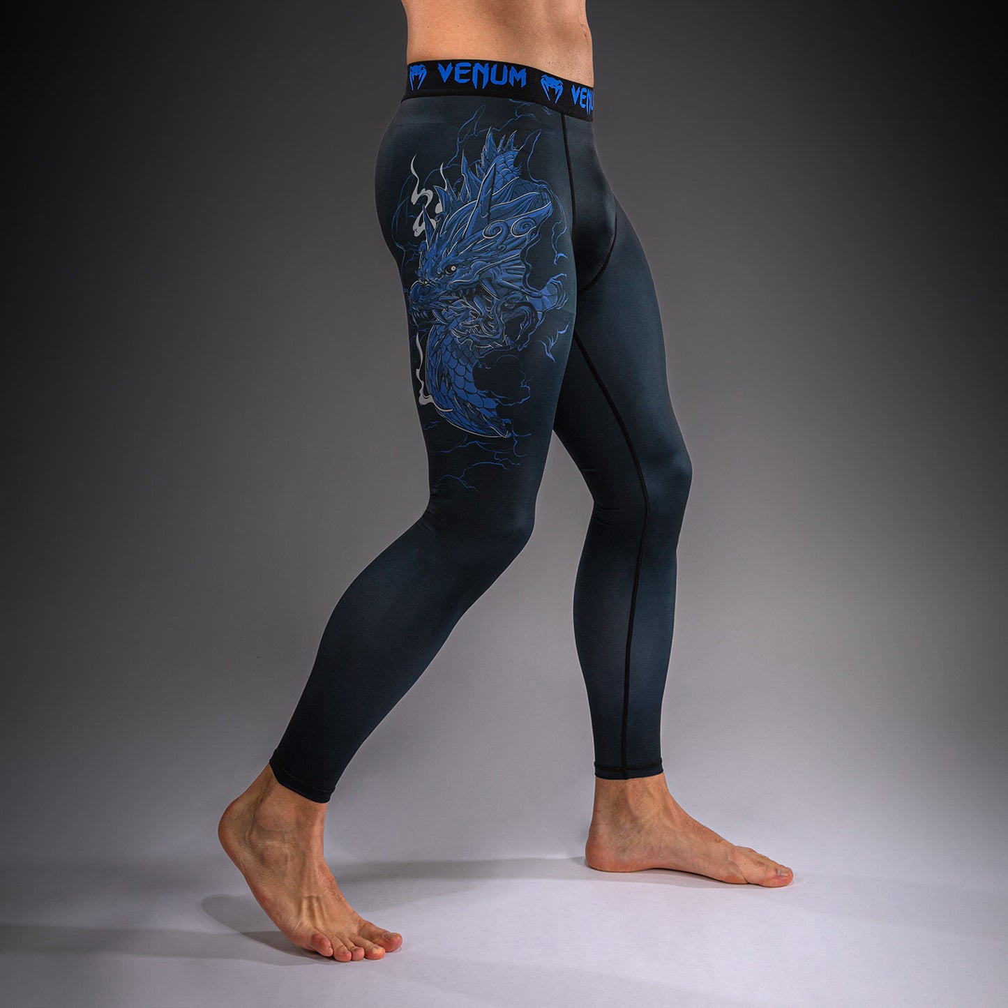 Venum Thunder Dragon Spats – Negro/Azul Real