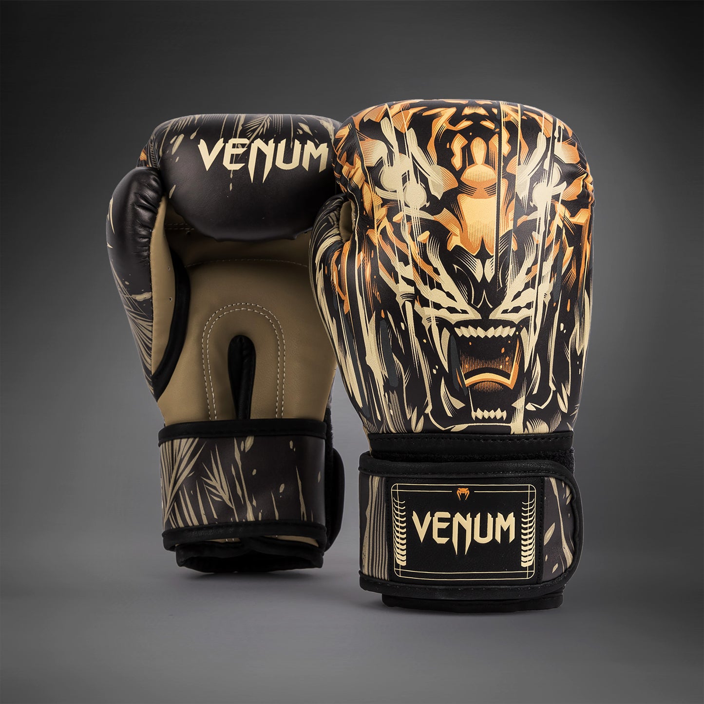 Venum Tiger Guantes de Boxeo para Niños - Negro/Naranja Neón