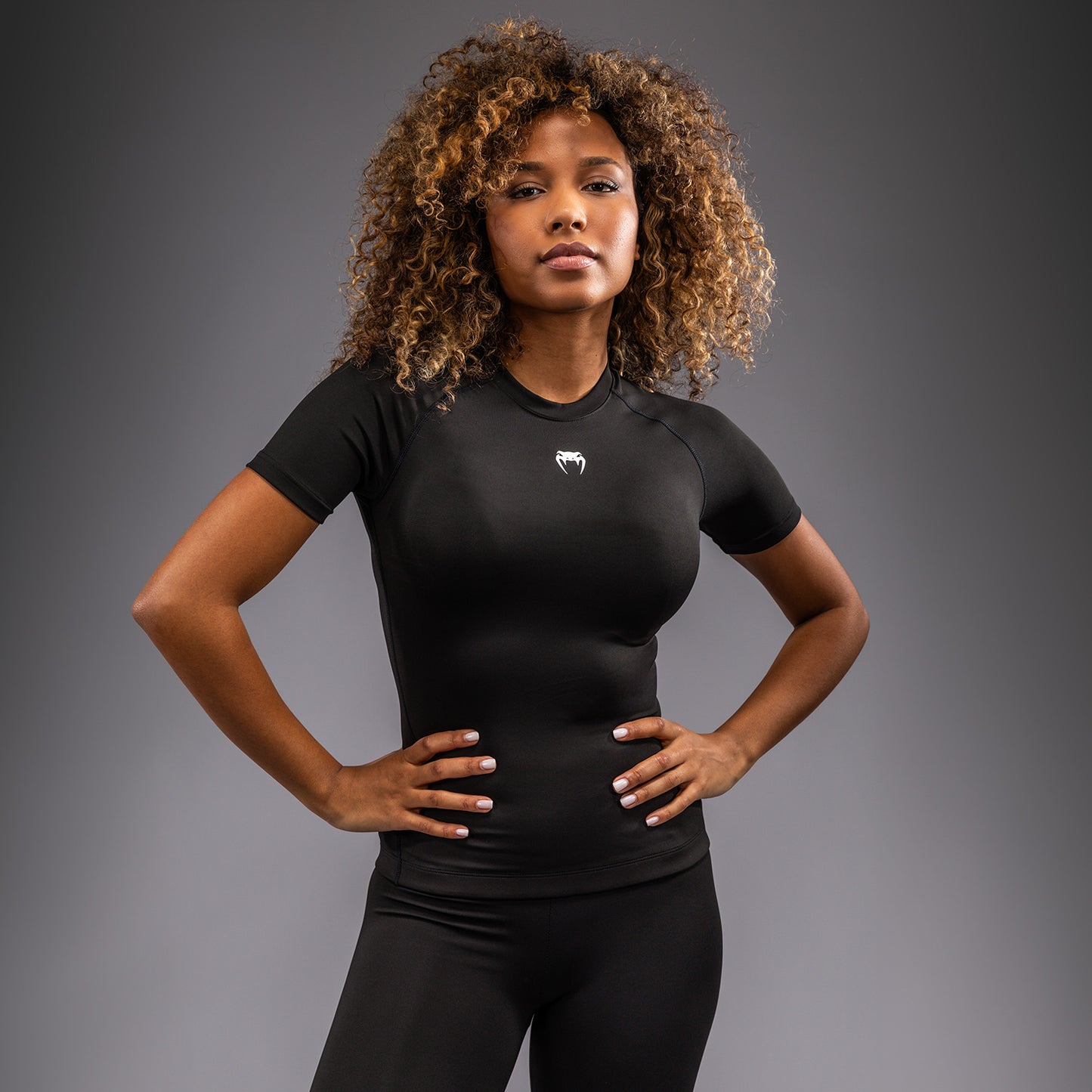 Venum Halo Camiseta de manga larga rashguard para mujer - Negro