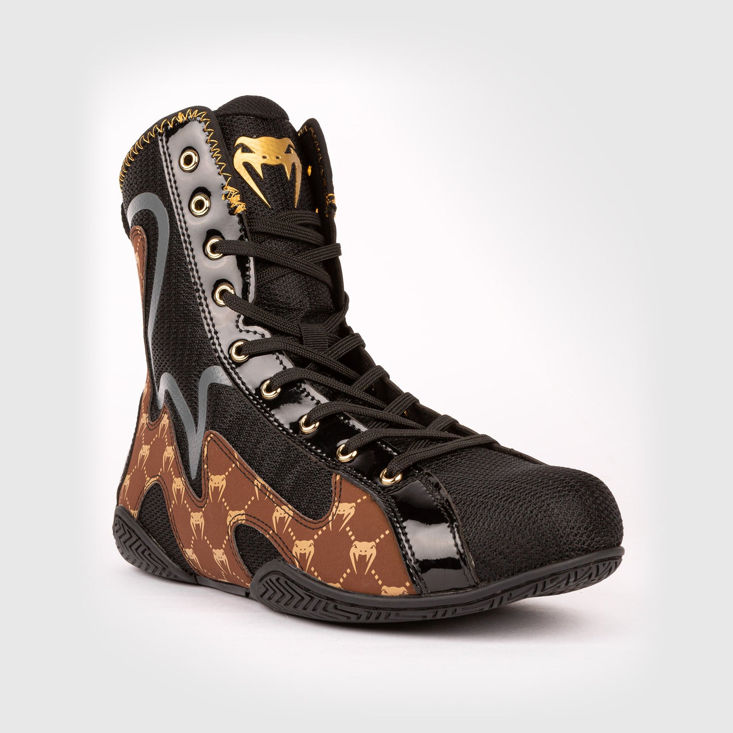 Zapatillas de boxeo Venum Elite Evo Monogram - Negro/Marrón