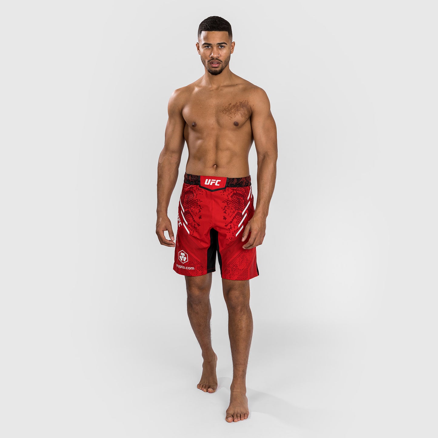 Pantalón Corto UFC Adrenaline by Venum Personalizado Authentic Fight Night, Corte Largo, Hombre - Rojo