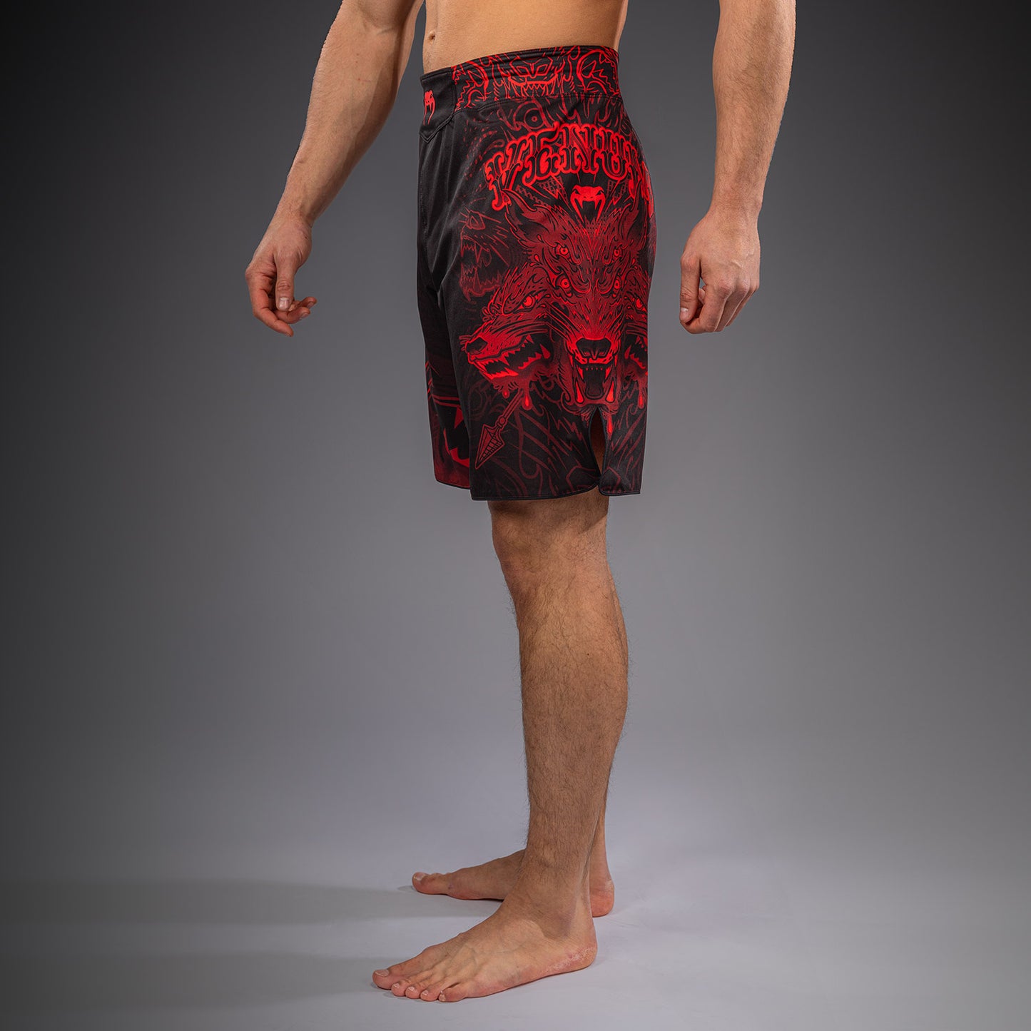 Venum Wolf Atak Short de Combate – Negro/Rojo