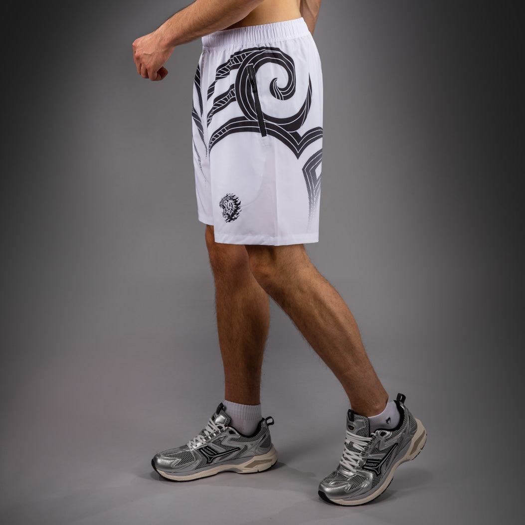 Venum x Mike Tyson Tiger Training Pantalones Cortos - Blanco Óptico/Negro Profundo