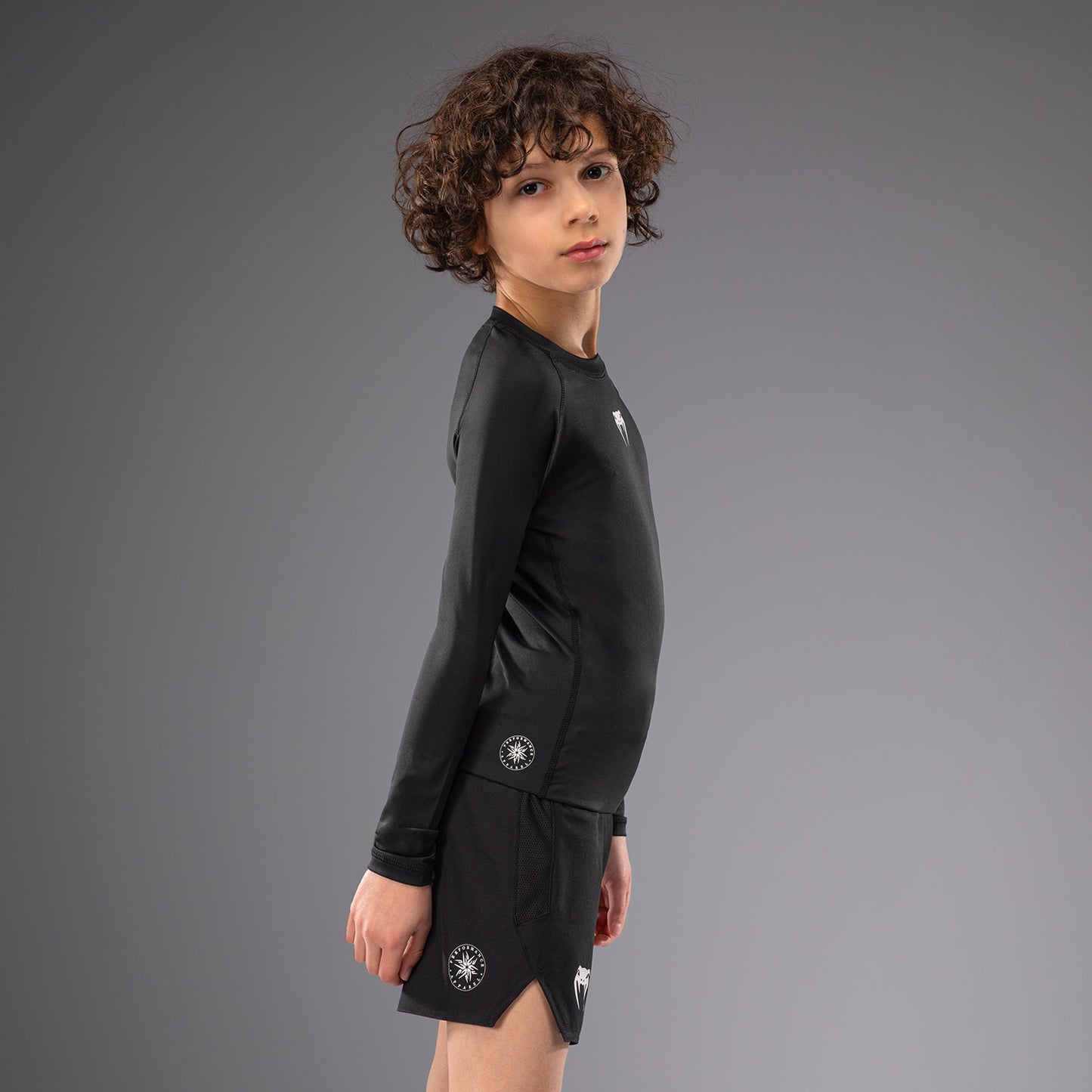 Venum Contender Rashguards de Mangas Largas para Niños - Negro
