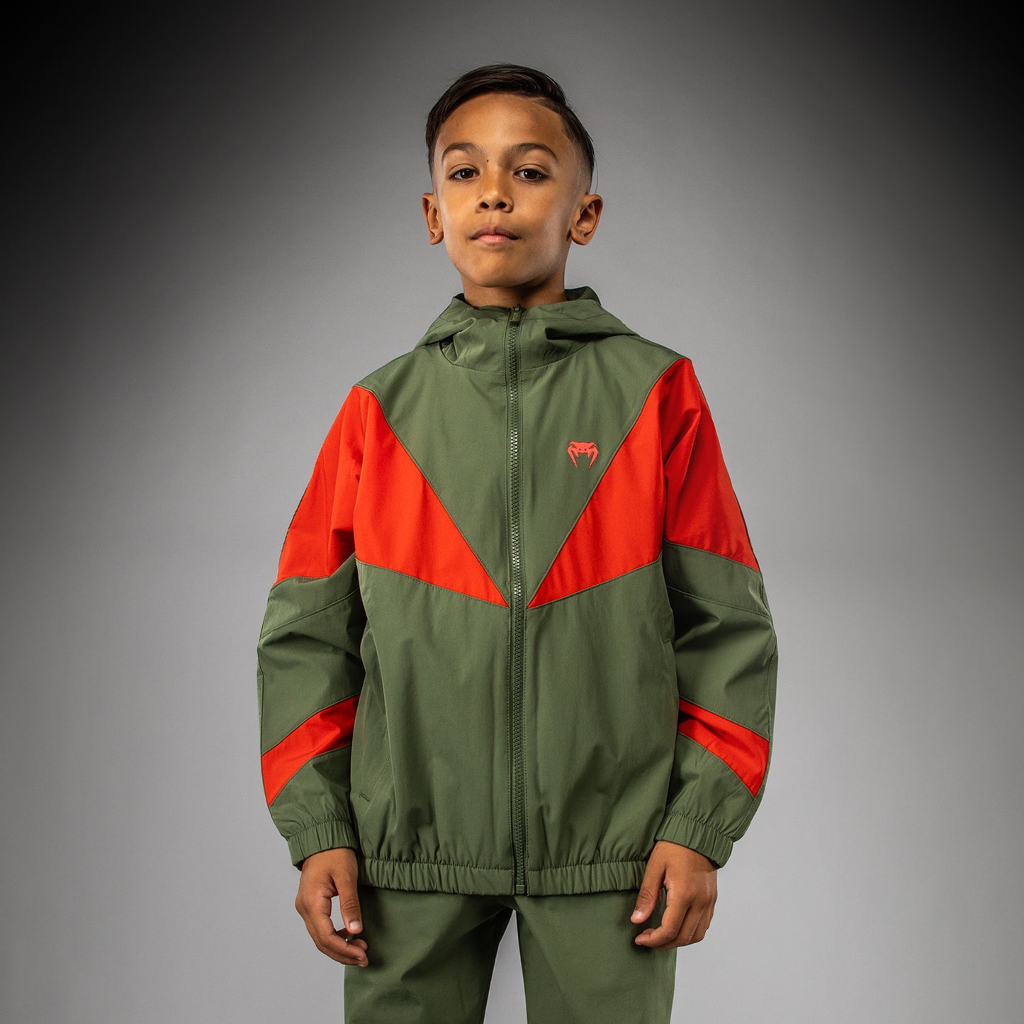 Venum Vectra Chaqueta de Chándal para Niños - Verde Ejército/Naranja