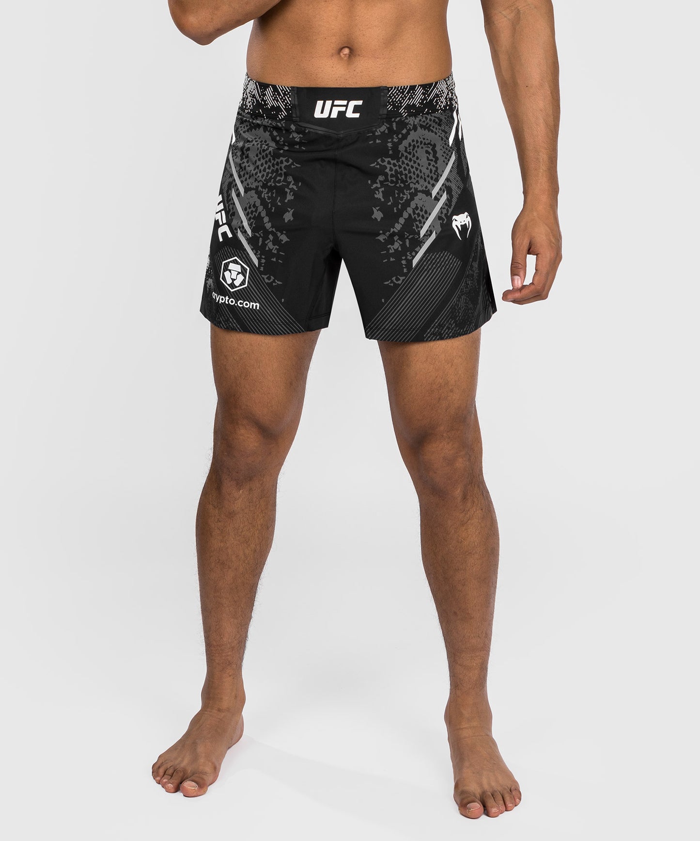 UFC Adrenaline by Venum Personalized Authentic Fight Night Pantalón Corto de Lucha para Hombre - Corte Corto – Negro