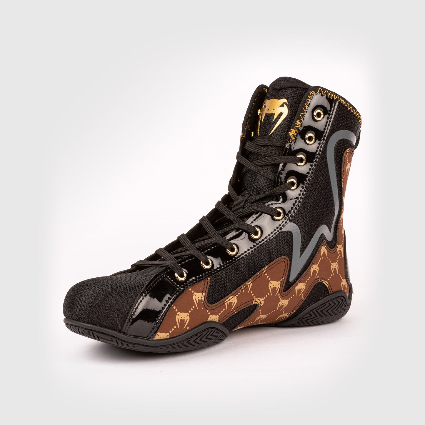 Zapatillas de boxeo Venum Elite Evo Monogram - Negro/Marrón