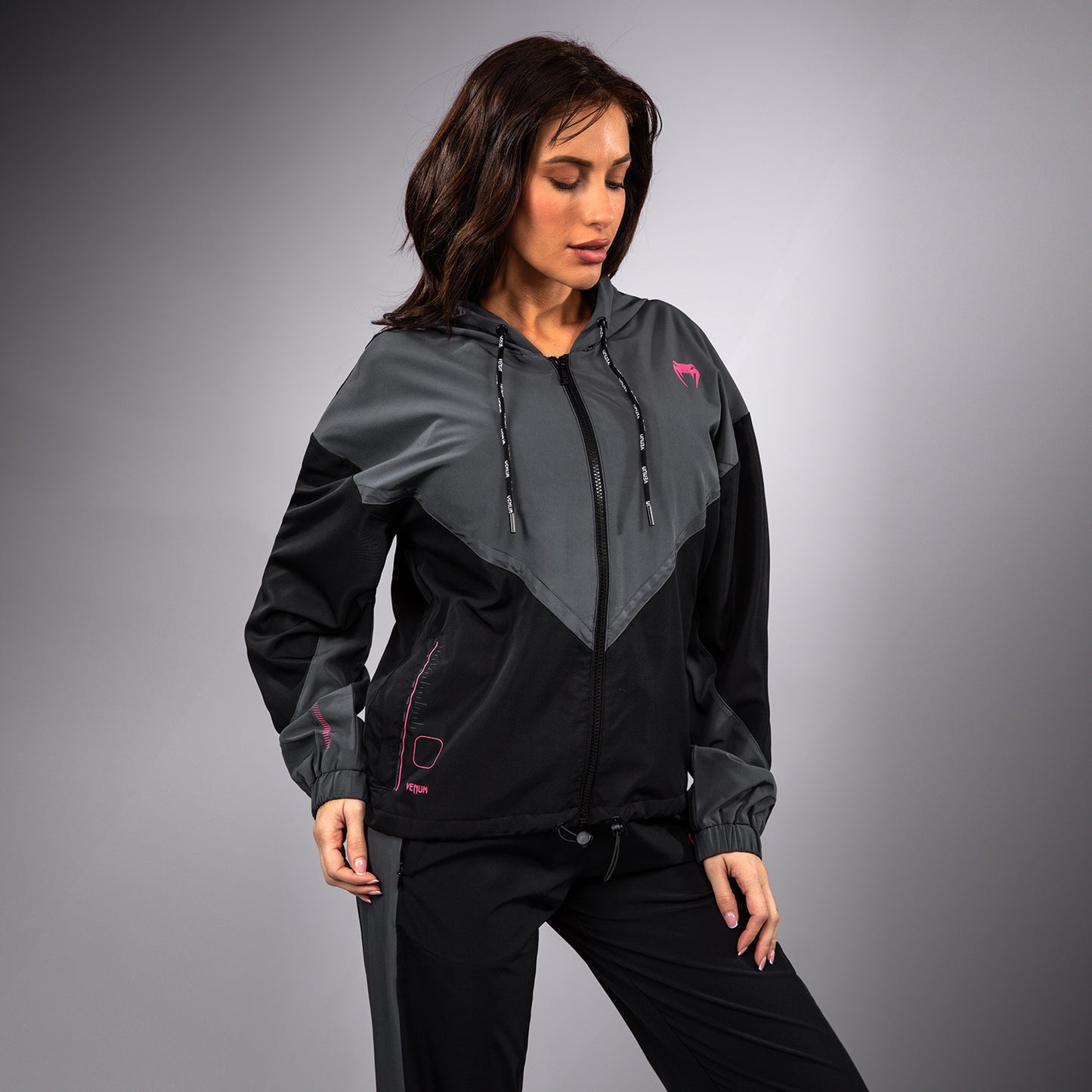 Venum Tactical XT Chaqueta de chándal para mujer - Negra/Gris Tormenta