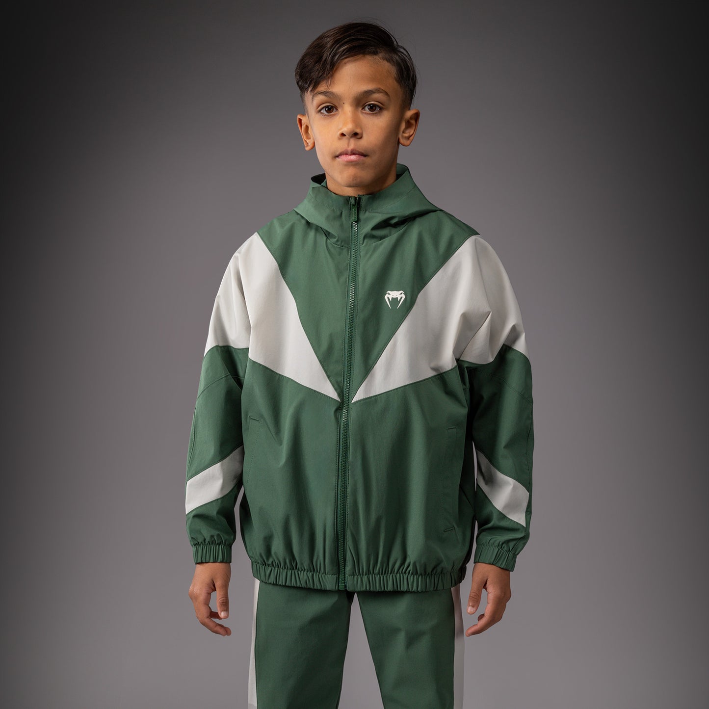 Venum Vectra Chaquetas de Chándal Niños – Verde Bosque/ Blanco Roto